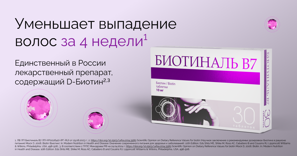 Биотиналь B7 — активный D-Биотин